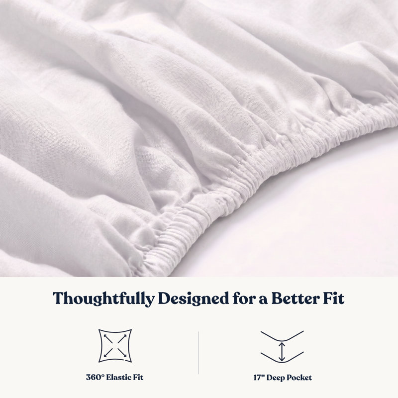 Drap-housse en satin de coton biologique certifié Dela GOTS, densité de tissage 400, coton doux à longues fibres, poche profonde de 16 po