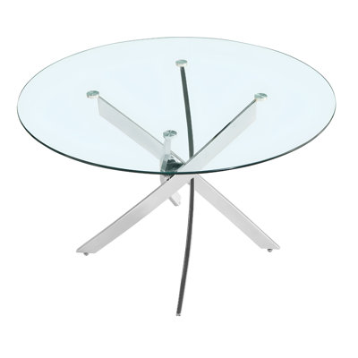 Table Étoile en verre argenté