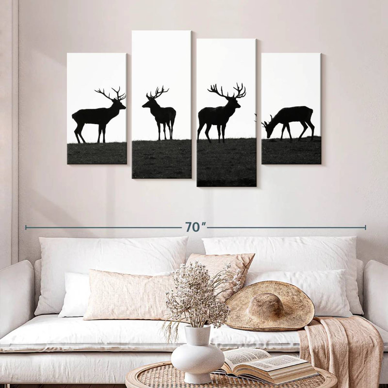 Brampt Elk Deer Silhouettes, 32"H x 52"W