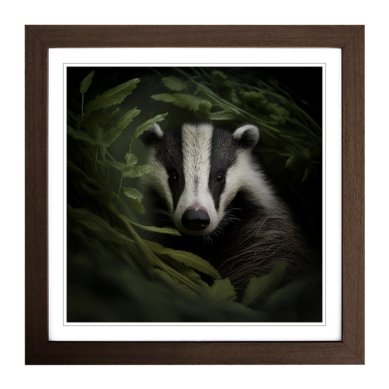 Badger Photograph - Framed Print, Walnut