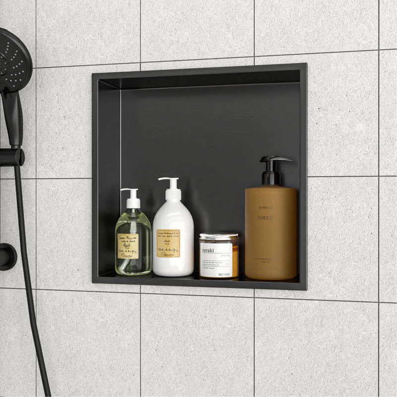 15" X 15" Stainless Steel Shower Niche, 3.94" H x 15" W x 15" D, Gunmetal Black