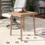 Table d'appoint d'extérieur en aluminium 18,9 po avec finition grain de bois