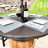  Outdoor Whiskey Barrel Pub Table with 48" Solid Oak Top & Included Umbrella Handmade Rustic Bar Table