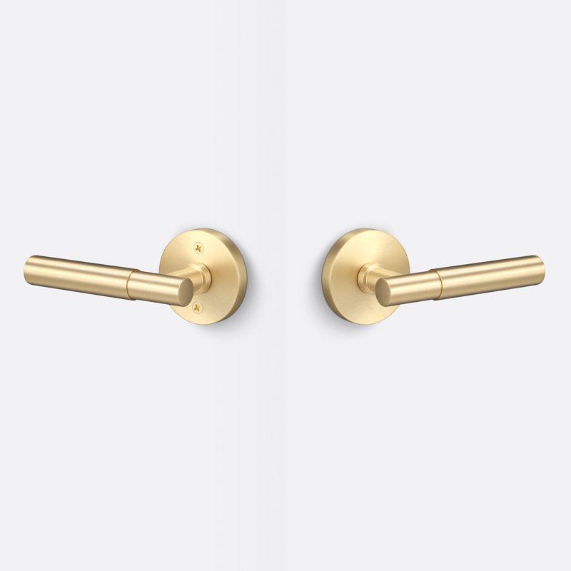 Aspra Round Passage Rosette, Smooth Grip, Satin Brass