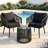 3 Pieces Patio Rattan Bistro Conversation Set, Outdoor All-Weather Wicker Furniture, Black-1271051749