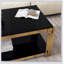 Table basse rectangulaire moderne à double couche avec verre trempé et acier inoxydable, parfaite pour les salons et les bureaux