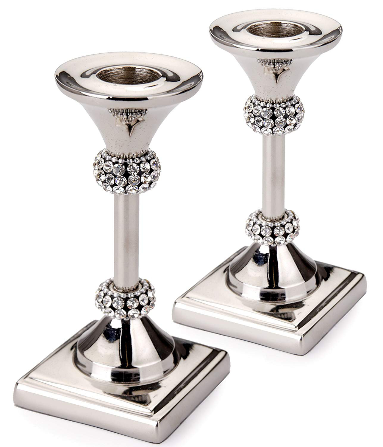 Rosdorf Park Set Of Stainless Steel Candle Holder With Crystal Diamond ...