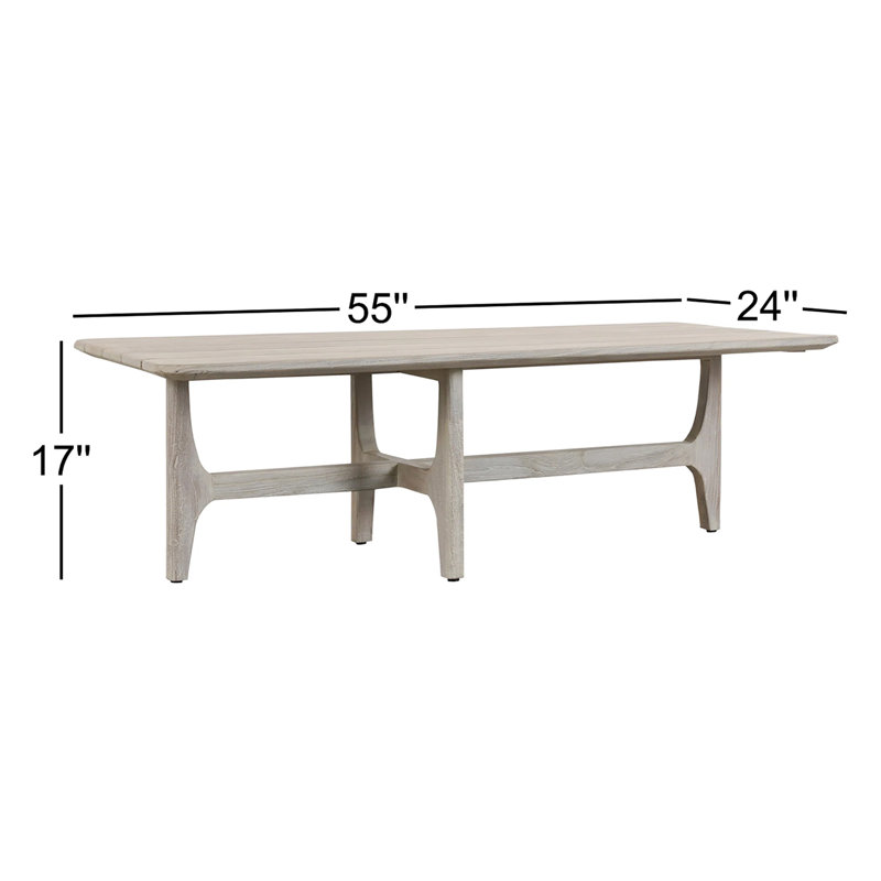 Dawn 55" Outdoor Coffee Table, Gray Matte