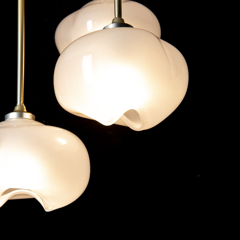 Plafonnier semi-encastré 3 lumières Ume, Laiton moderne