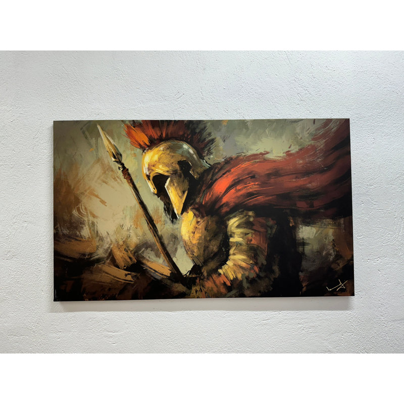 «Spartan Warrior», art imprimé sur toile, 1P, toile blanche encadrée, 23,7 po H x 31,6 po l
