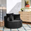 Fauteuil d'appoint pivotant rond surdimensionné avec revêtement moelleux et coussins décoratifs assortis-285089460