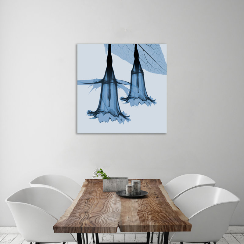 «Indigo Daffodil 1», toile tendue par Albert Koetsier, H 30 po x l 30 po x P 1,5 po