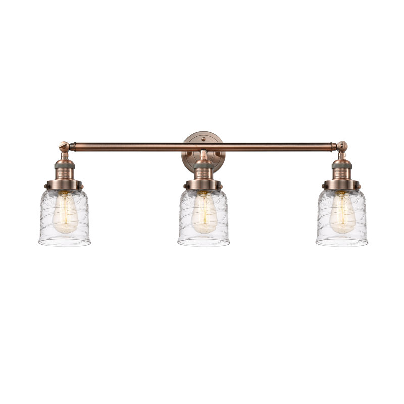 Barre d'éclairage de salle de bain à 3 lumières DEL à intensité variable, Cuivre antique