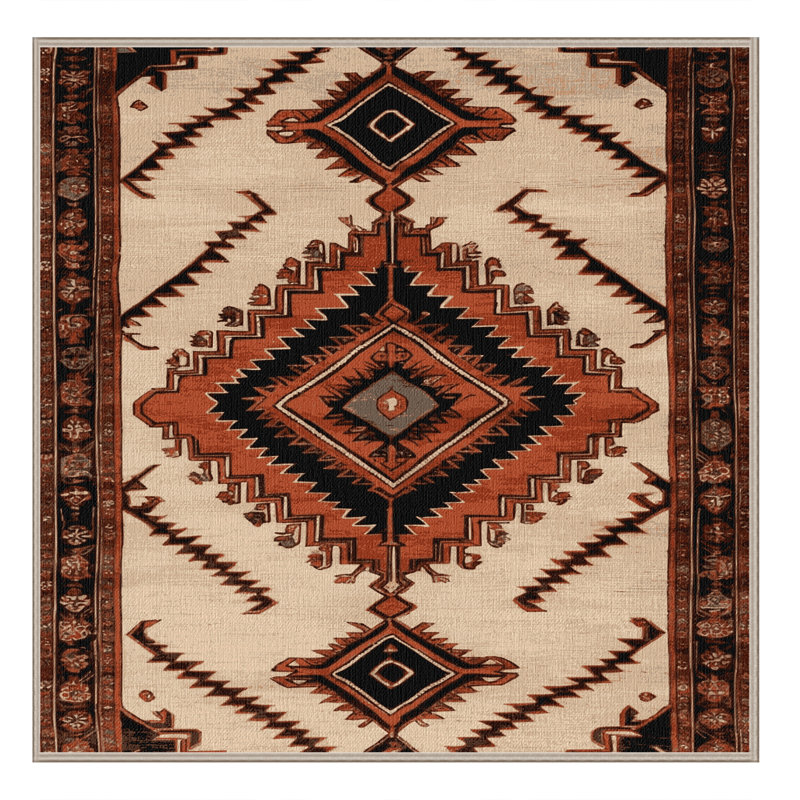 Tapis beige lavable à la machine, Carré 7 pi