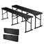 Banc d'extérieur pliable en plastique 71,8 po pour jardin noir
