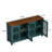 Antique Style 4-door Sideboard With Tempered Glass Doors, Adjustable Shelves And Classic Decorative Handles-1032163590