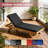 Outdoors cushions for chaise lounge，72x21x3 Inch Waterproof & Tear-Resistant Patio Chaise Lounge Cushion with Ties,black