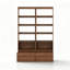Bibliothèque standard en bois massif noyer moderne-1022390861