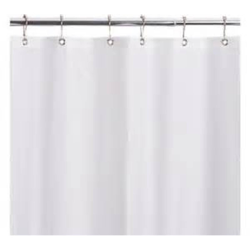 Ensemble de rideau de douche et crochets Peva, Blanc