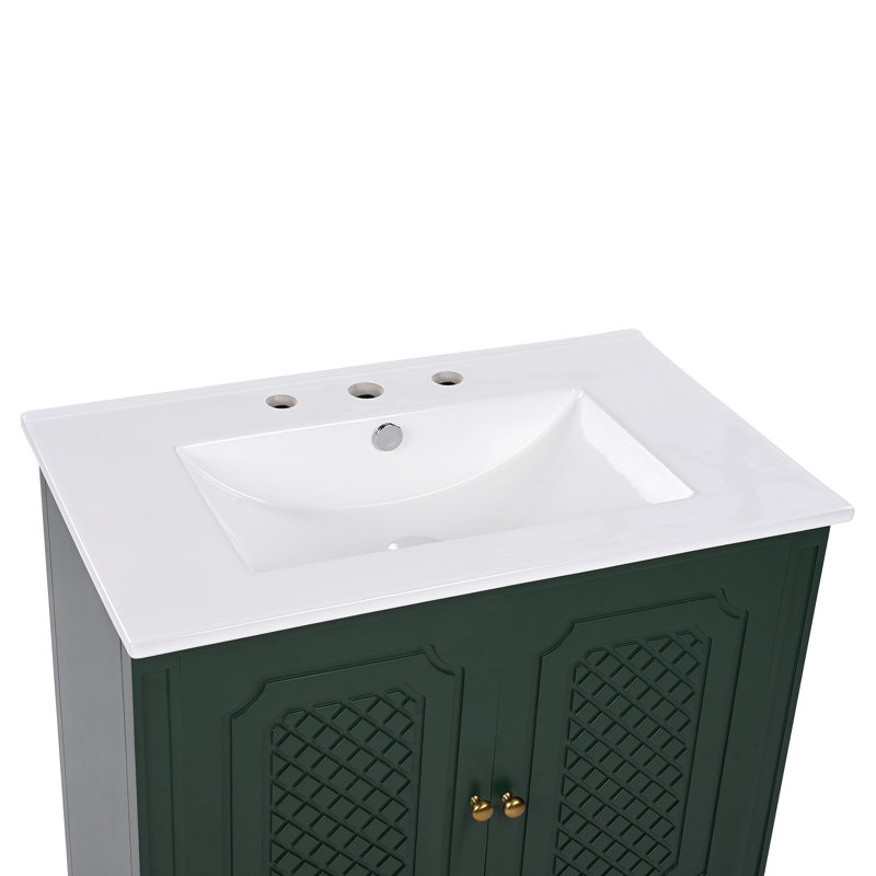 Meuble-lavabo polyvalent de style rétro en bois d'acacia autoportant avec lavabo