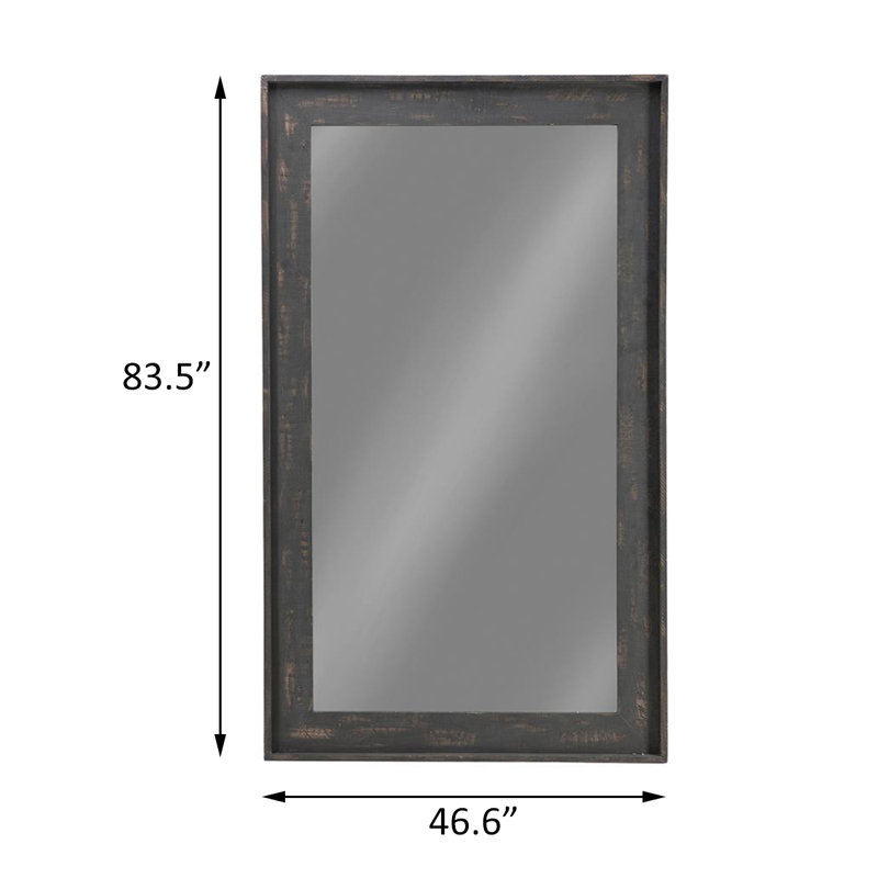47 x 83 Inch Wood Frame Floor Mirror Brown