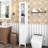 66.92" Freestanding Bathroom Storage Cabinet With Adjustable Shelves - 1 Door Slim For Home, Bathroom, Kitchen, Living Area White