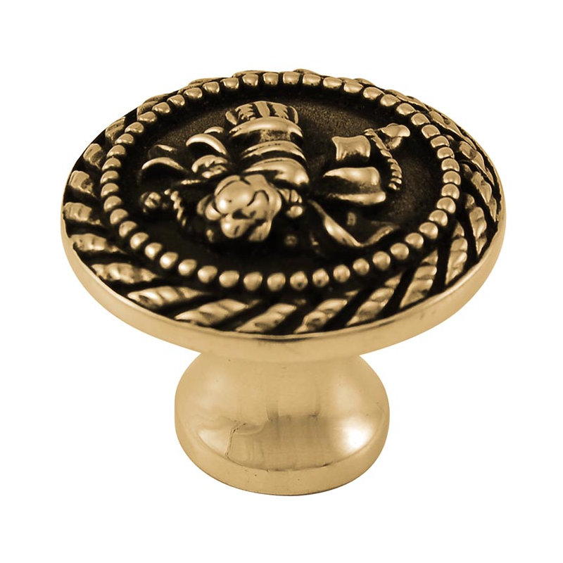 Sforza Mushroom Knob, Antique Gold