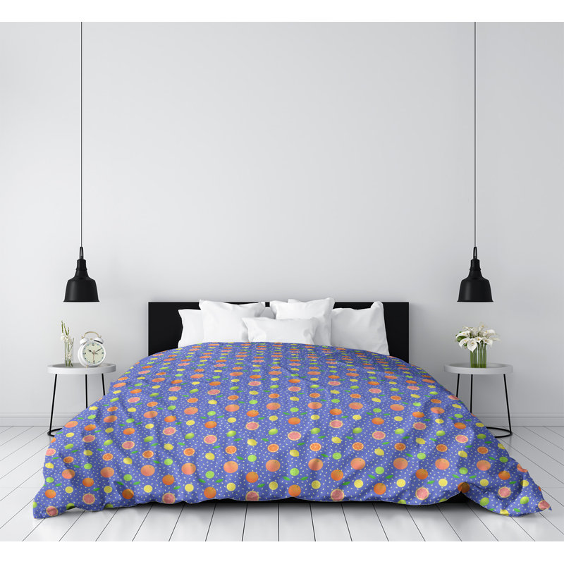 Housse de couette Katelyn Elizabeth, Housse de couette pour grand lit, Mauve / orange / jaune