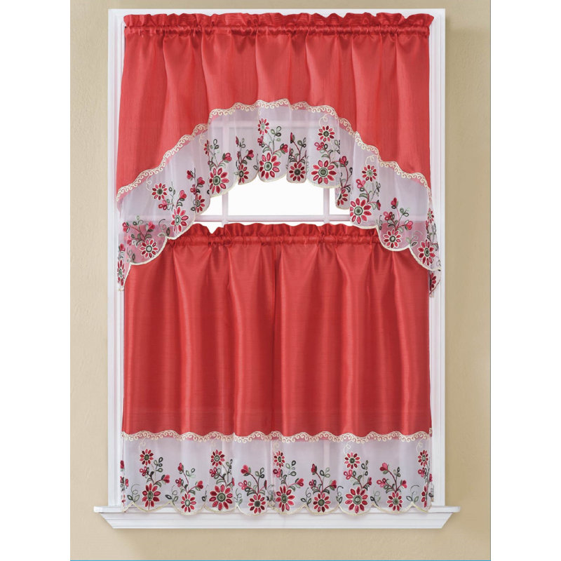 Howden Swag Kitchen Curtain, Red