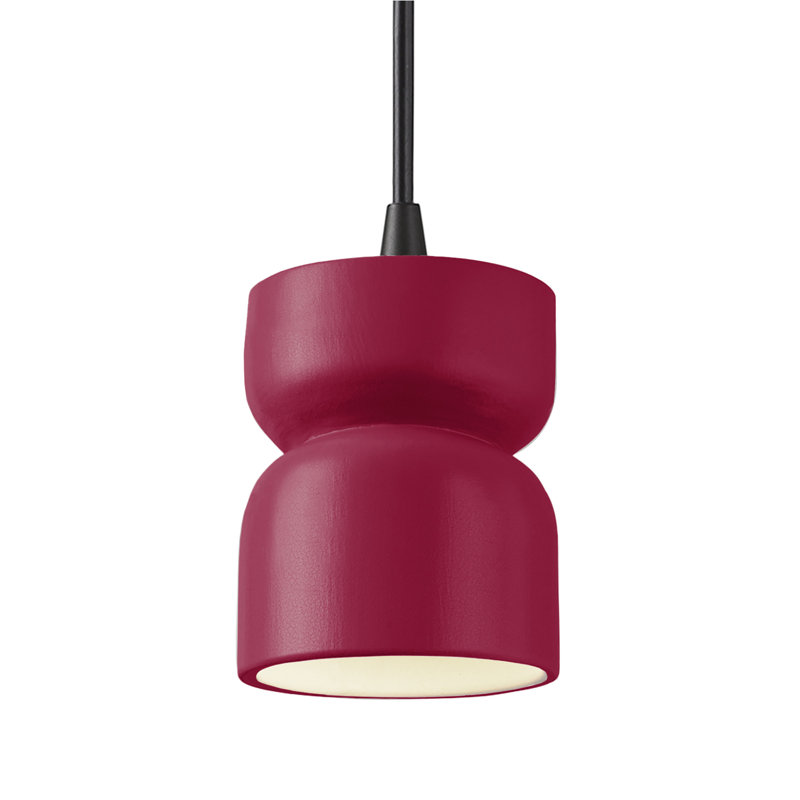 Luminaire suspendu en sablier Leni, Cerise, Noir mat