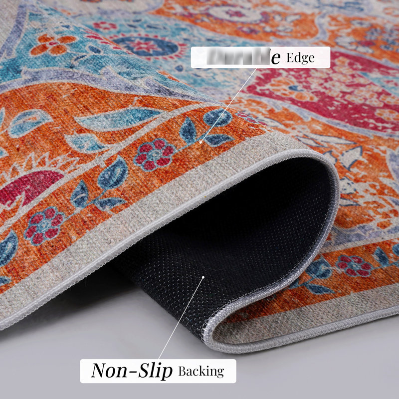 2X3 Area Rug, Cream, Washable, Non-Slip, Foldable, Low-Pile, For Living Room, Bedroom, Kitchen, Dining Pet- Choice Stain , Attraction