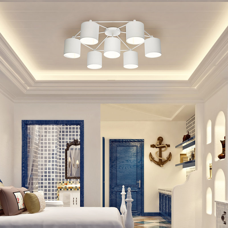 Kappler Polyester Semi Flush Mount, White