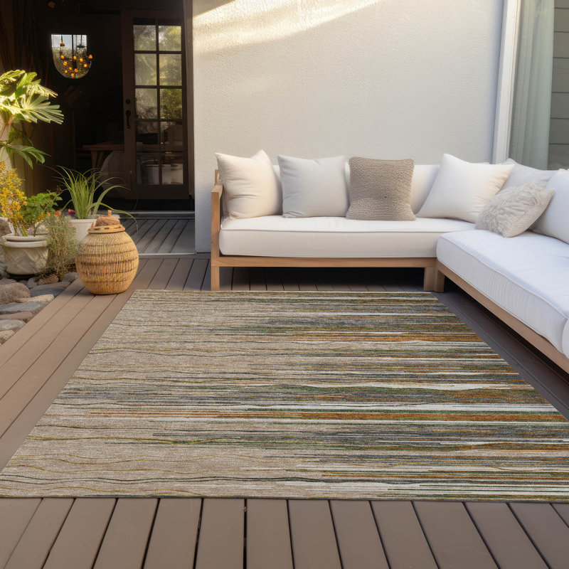 Tapis taupe intérieur / extérieur Ayra , 3 pi x 5 pi
