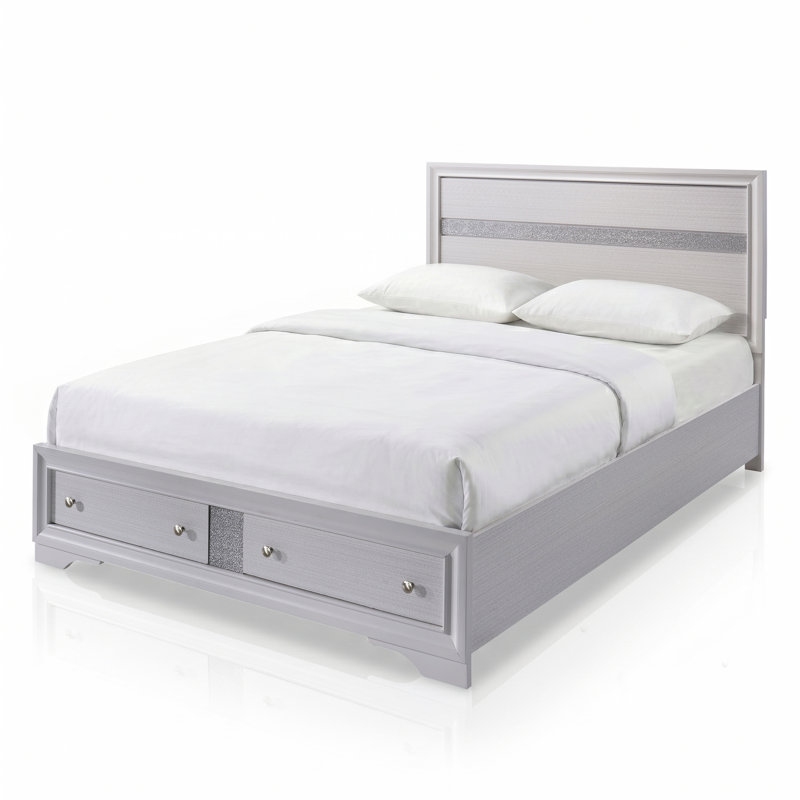 Sana Solid Wood Platform Bed, Queen, White