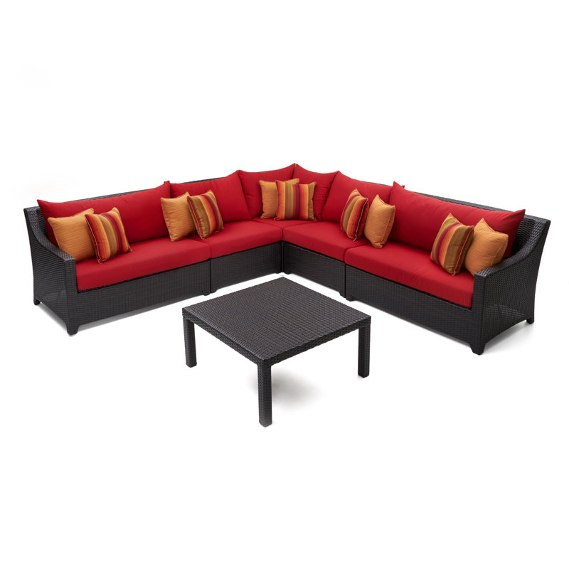 Deco 6 Piece Setting Group with Cushions, Canvas Jockey Red Sunbrella® Canvas