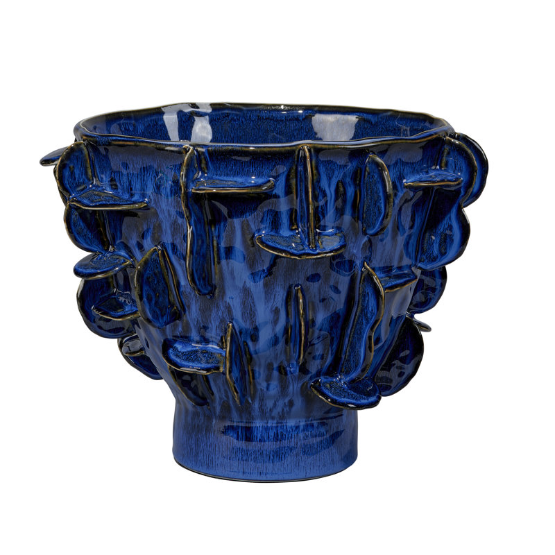 Helios Blue Handcrafted Ceramic Decorative Table Vase