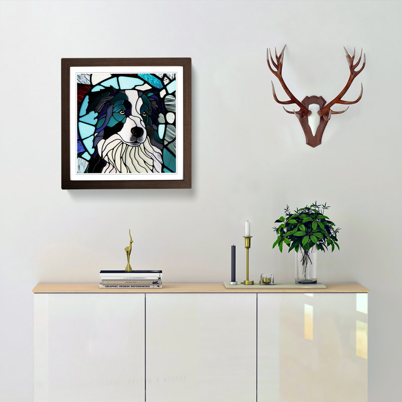 Single Picture Frame Print on Wood, Walnut