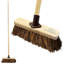 10'' Outdoor Broom Yard Brush with Stiff Natural Bassine Bristles for Patios and Garden