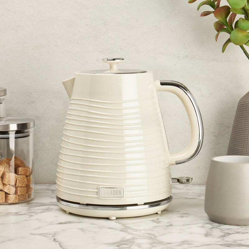 HADEN Devon 1.7L Plastic Electric Tea Kettle, Cream