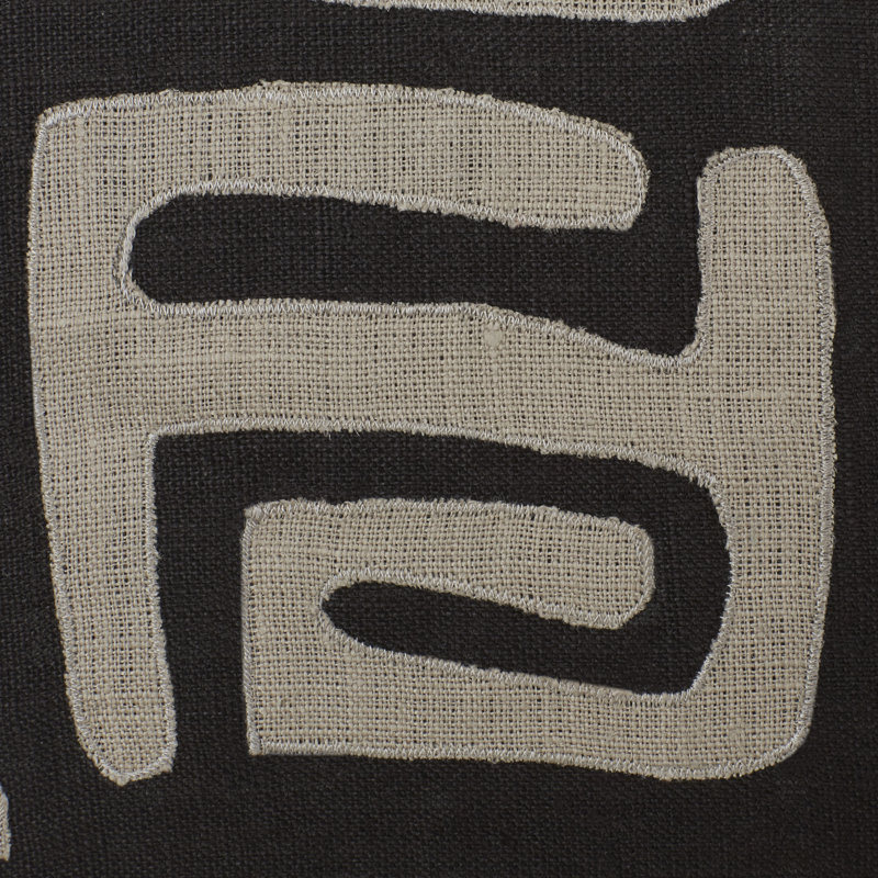 Leighna Appliqued Throw Pillow, 22" H x 22" W x 4" D, Charcoal/Light Gray