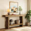 63" Solid Wood Console Table, Farmhouse Entryway Table For Hallway, Entrance, Living Room, Easy Assembly-1838676637