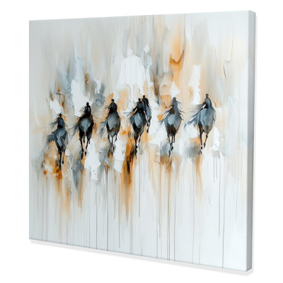 Abstrait, horizon de la circulation des chevaux - salon d'art mural cheval