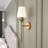 Naoma 1-Light Brass Dimmable Arm Wall Sconces Wallchiere-499465362