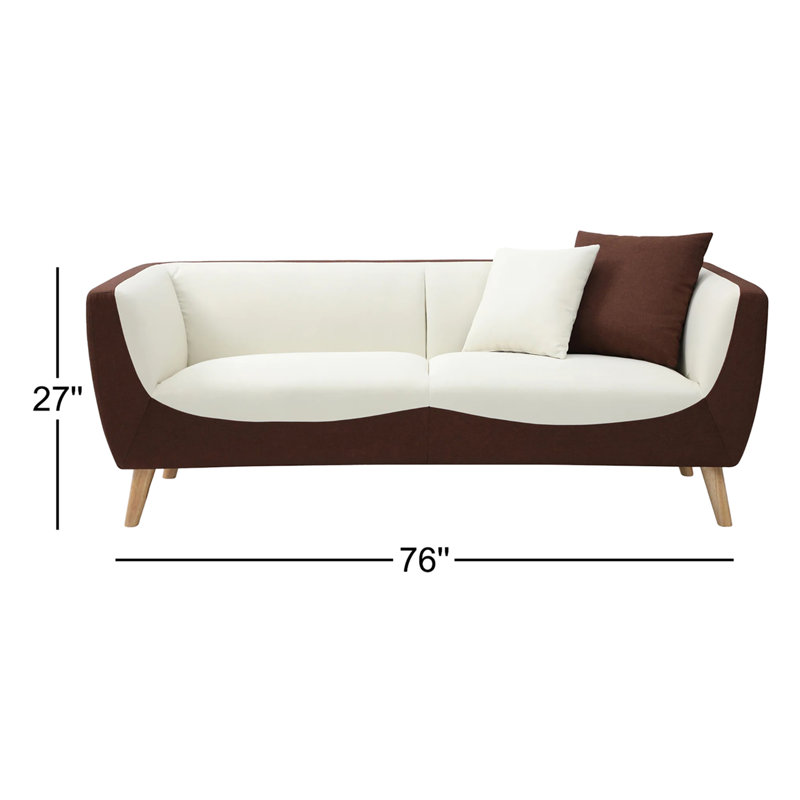 Canapé Mcardle, Brun / blanc crème, 27" H x 76" W x 31" D