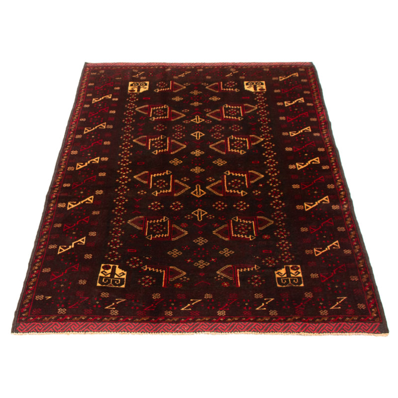Tapis noir Teimani 4 pi 4 po x 6 pi 8 po