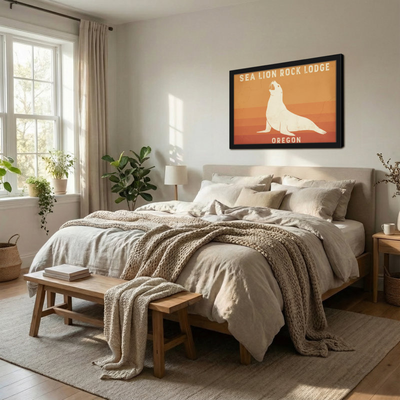 Animaux, otarie, roche, chalet, Oregon, H 20 po x l 30 po