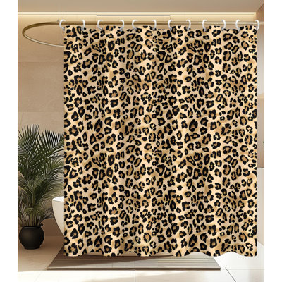 Shower Curtain For Bathroom - Cute Aesthetic Decorative Modern Girly Unique Girls Design Pretty Women Waterproof Fabric Cloth Cortinas De Baño Bathtub 72 X 72 Inch, Leopard Print