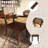 6-Piece Solid Wood Dining Table Set With Rattan-Back Chairs-431275012