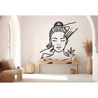 Face Massage Wall Decal | Modern Spa Salon Decor | Vinyl Sticker For Beauty Saloon | Professional Studio Art Design 747RS