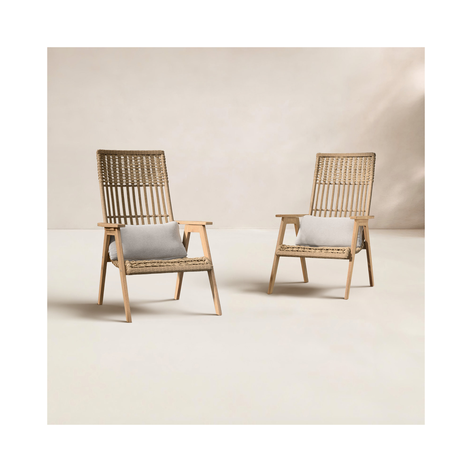 Anyston Patio Chair, Natural Wicker